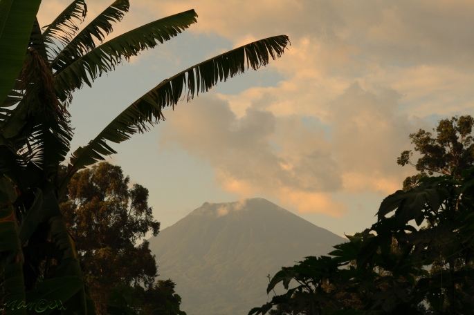Mt Mgahinga Volcanoe seen from Musanze